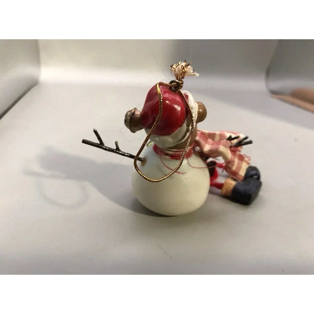 Teddy Bear‎ Snowman Ornament Hearts And Hanging Feet